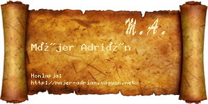 Májer Adrián névjegykártya
